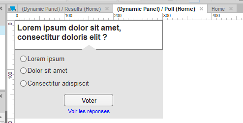 Screenshot of the content of a dynamic panel being edited in Axure.