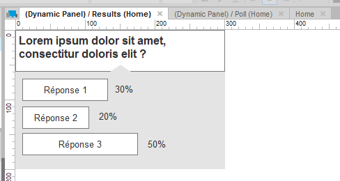 SCreenshot of the results panel content showing results of a poll within the second state of a dynamic panel.