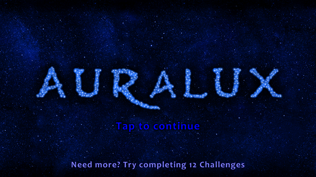 Auralux title screen