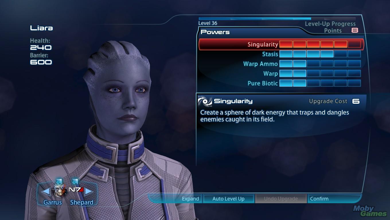 Ecran de progression du personnage dans Mass Effect 3 en cours de partie