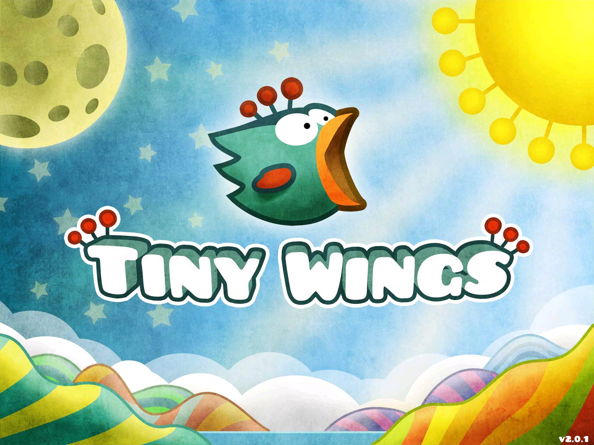 Screenshot de Tiny Wings, image titre.