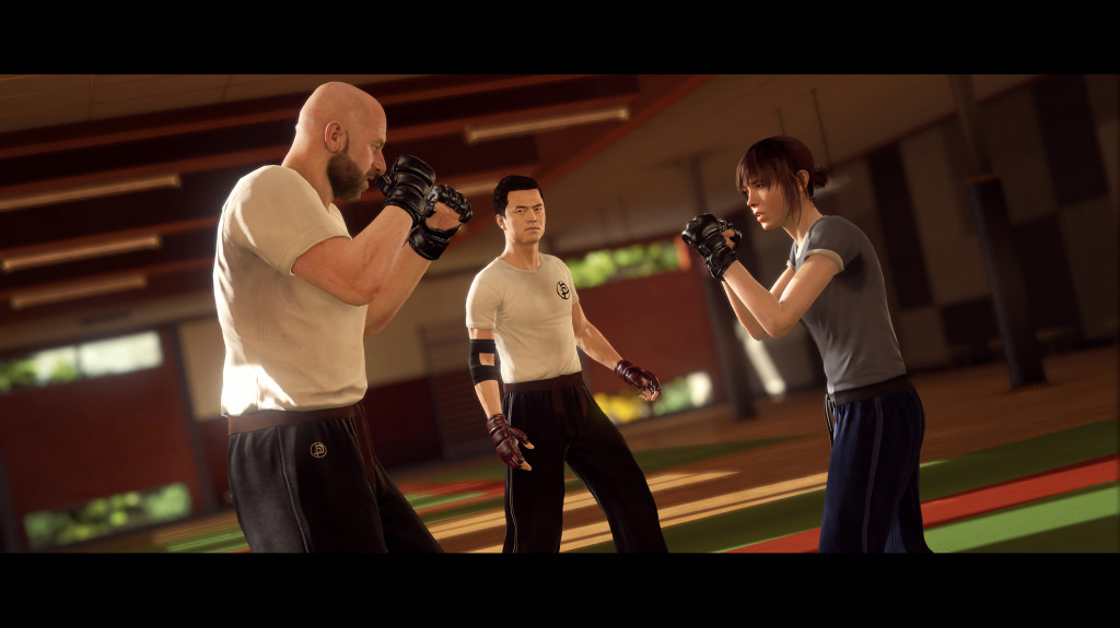 Screenshot of a boxing fight where signs indicating if the player needs to block or dodge are unclear.