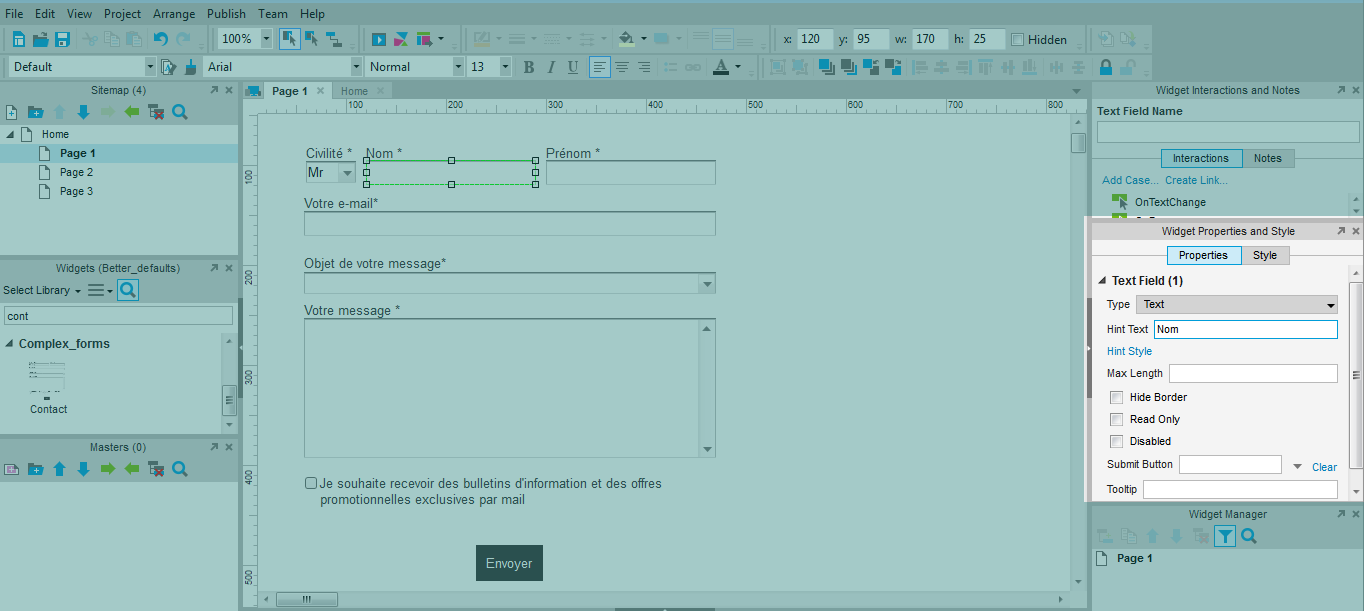 Mise en avant des options de style dans l'interface Axure, permettant de créer des styles interactifs tels que des survols ou tooltips sans modifier de code.