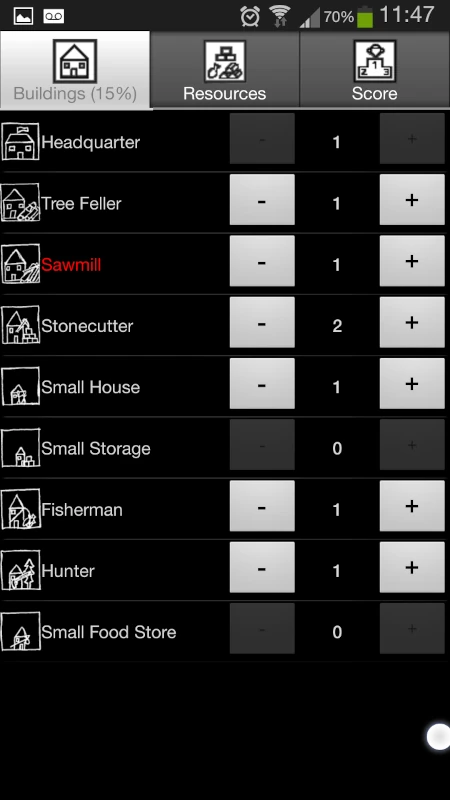 Time of Exploration interface of building management  when more buildings are available.