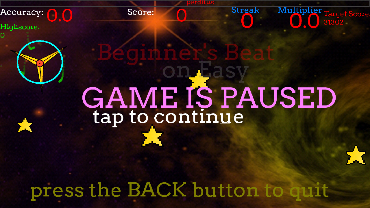When paused, the game instructs to use the back button to quit, but this does not always work consistently.