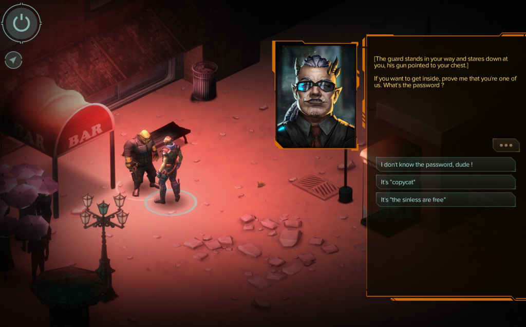 Screenshot of the above dialogue seen in game