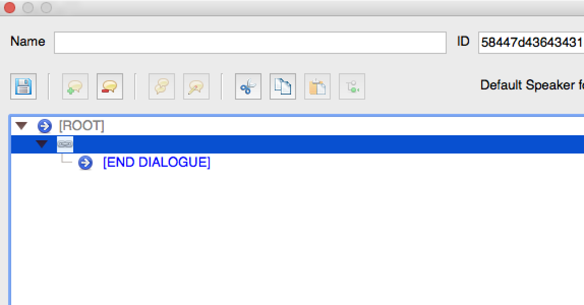 Screenshot of dialog creation menu adding a node