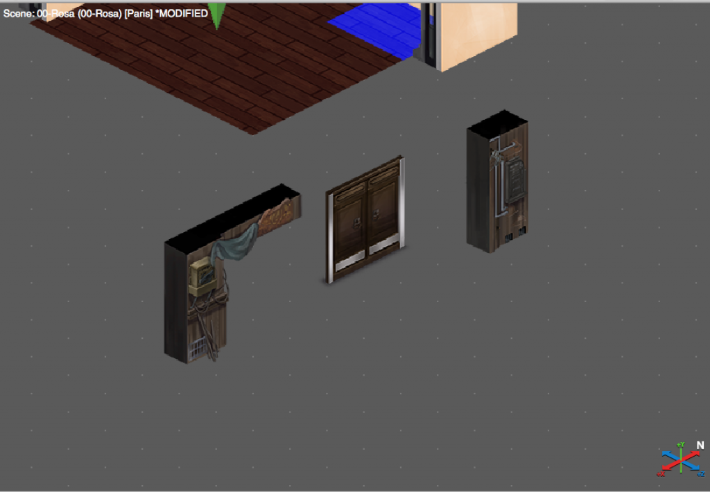 Screenshot of 3 components of doors shown separately